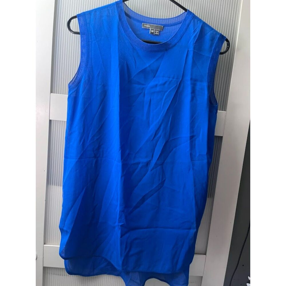 Vince Womans Size XS Blue Sheer Blouse
